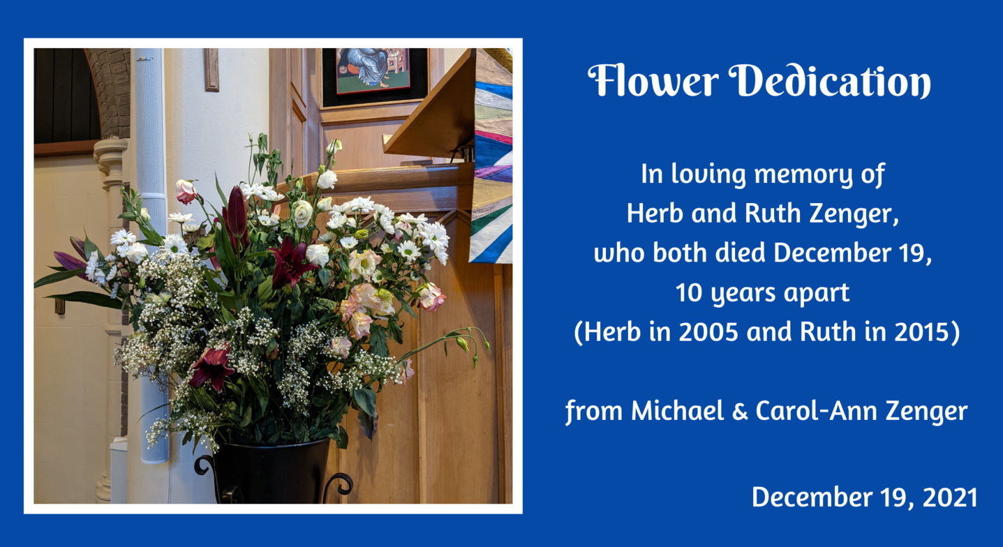 Flower Dedications Connect & Give St. John the Divine Anglican Church